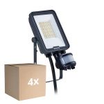 Confezione Multipack 4x Philips Proiettore LED Ledinaire BVP167 20W 2400lm 110D - 830-840-865 CCT | IP65 - Sensore di Movimento e Luce - Simmetrico