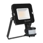 Ledvance Proiettore LED Compatto Nero 20W 2000lm 100D - 840 Bianco Freddo | IP65 - Simmetrico - Sensore di movimento e luce