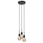 Nordlux Paco Luce Pendente Metallo 3-Faretti Nero | Adatto per 3x E27