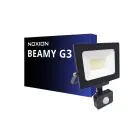 Noxion Proiettore LED Beamy G3.1 Nero 30W 3300lm 110D - 840 Bianco Freddo | IP44 - Sensore di Movimento e Luce - Simmetrico 